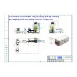 ถุงด้านล่างแบนอัตโนมัติพร้อมถุงสติกเกอร์ด้านบนขึ้นรูปสายการห่อบรรจุภัณฑ์ปิดผนึกตามคำสั่งของลูกค้าของเรา